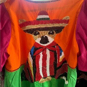 QUEEN OF SPARKLES Colorful Dog Sequin Top